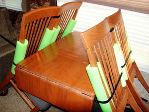 Dinette Chairs Secured for Travel