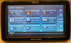 Magellan GPS Points of Interest Screen