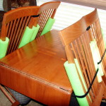 Dinette chairs secured for travel